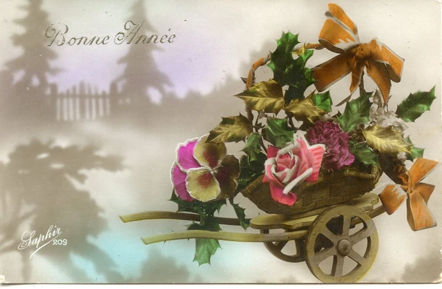 Carte Postale Fantaisie 'Bonne Année' D'époque (1919-1938), écrite, France