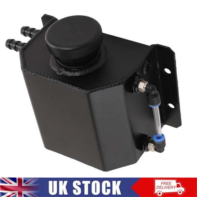 Apollo*racing Universal Aluminum Coolant Overflow Tank - 1.8L Silver With Cap
