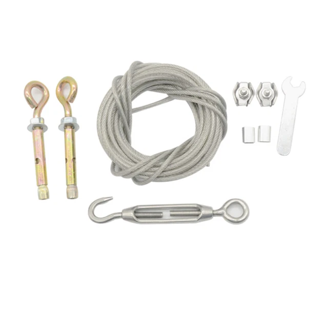 Línea de cuerda de ropa portátil a prueba de viento Clotheslines 5 m con cable de acero inoxidable