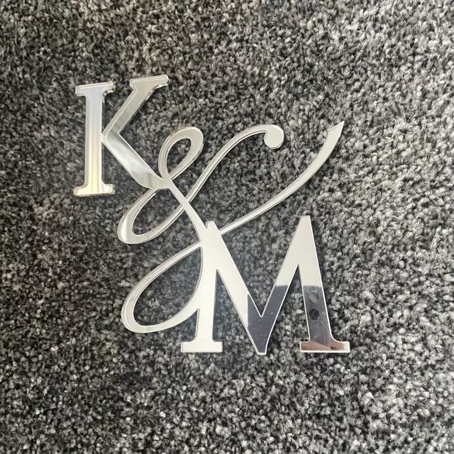 Cake Topper For Wedding, Acrylic Cake Topper, Personalised Couple Initials Decor