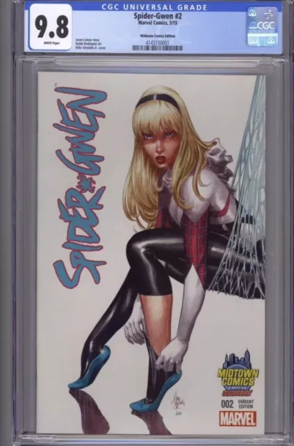 Spider-Gwen #2 Midtown Comics Edition CGC 9.8 (2015) Mike Deodato Jr Highest