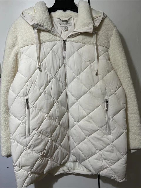 Koolaburra by UGG Hooded Cream Quilted Sherpa Coat BNWT Size XL RRP £199