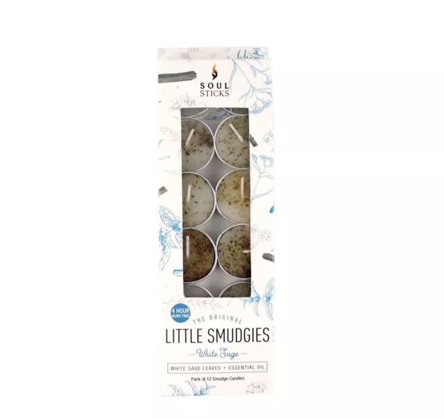 12 Pack Little Smudgies Tealight Candles Smudge Candle for Cleansing House, M...