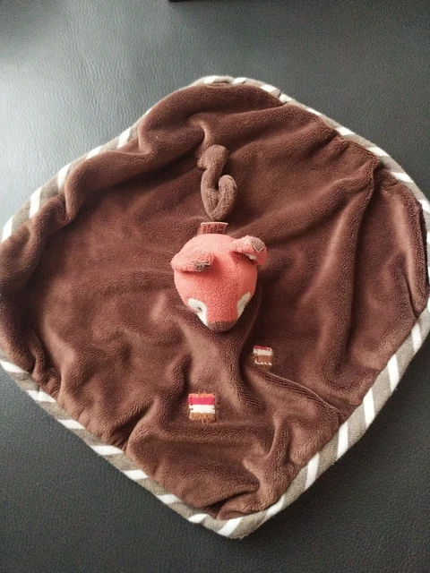 Écureuil Jumpy BUKOWSKI DESIGN Doudou Plat Mouchoir Peluche Orange Marron
