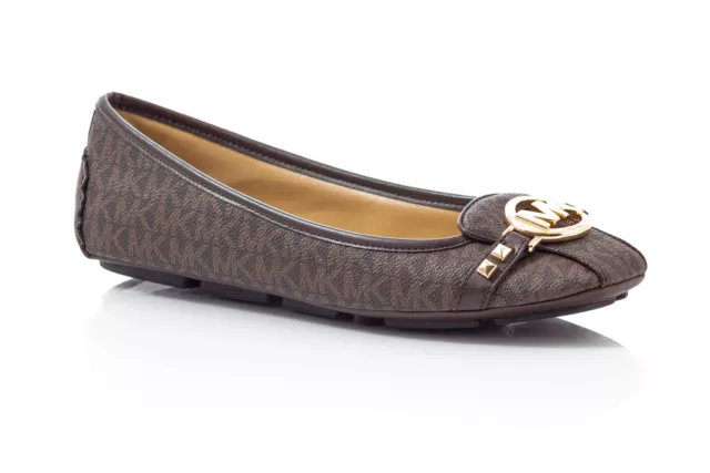 MICHAEL KORS Fulton Leather Moccasin Flats Women's Size 9.5 Brown