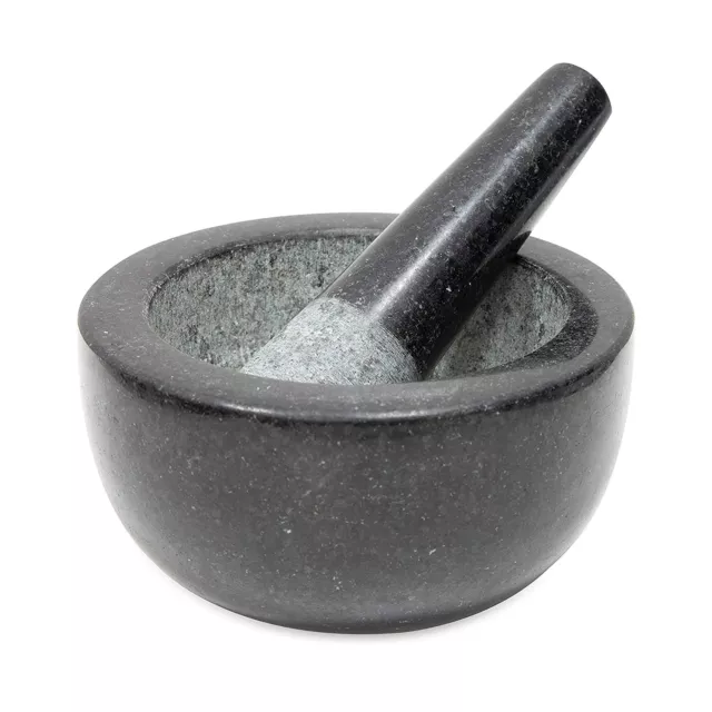 Mortar and Pestle Grey Granite Hand Crusher Kitchen Spices Herbs Grinder Mixing