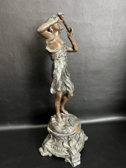 Antike Jugendstil Skulptur Spelter /Bronze "LA MUSIQUE“ - Frankreich um 1900