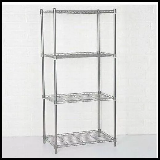 4 Tier Heavy Duty Steel Wire Rack Shelf Kitchen Storage Shelving Unit w/ Wheels