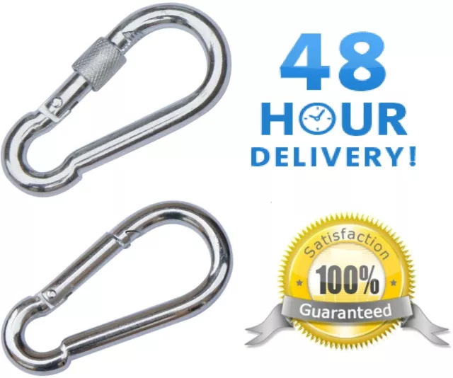 CARABINER CLIP ~ Choose: BASIC, or SCREW LOCK ~ Large & Small ~ HEAVY DUTY!