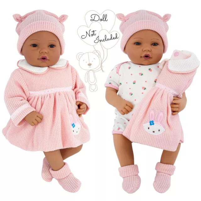 Reborn Baby Pink Dress Doll Handmade Outfit BiBi Doll  20" Realistic Baby Girl