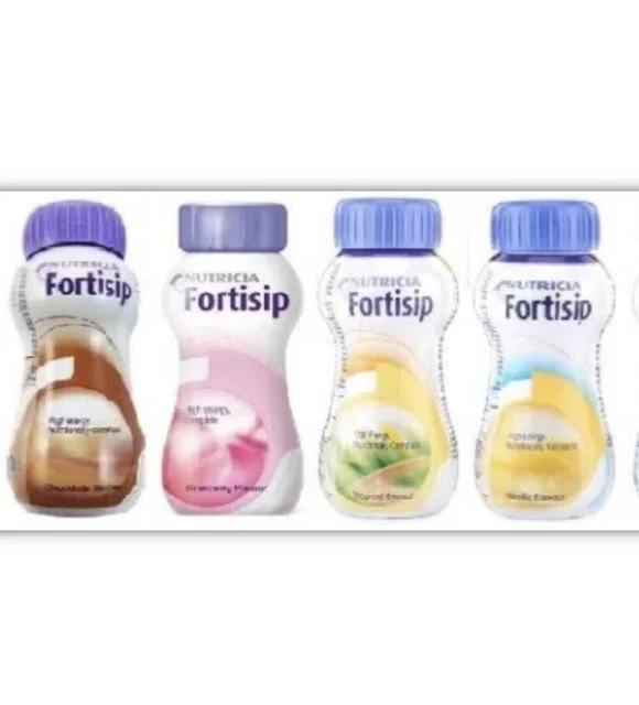 Bottles Nutricia Fortisip 200ml flavours Drink Nutritional Protein Supplement