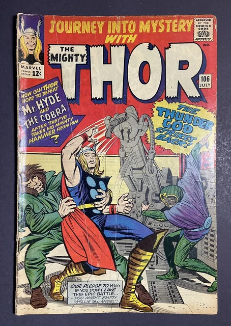 Journey Into Mystery #106 Mighty Thor W/Mr Hyde And The Cobra Marvel Comics 1964