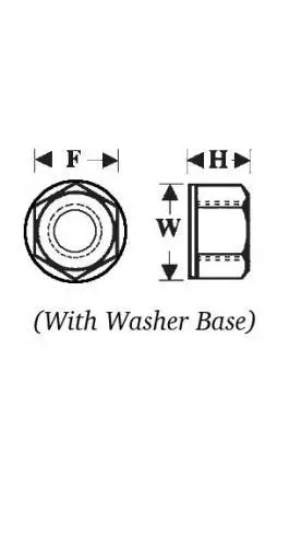 10-32 Hex Lock Nut Washer Base 1/4" thk Nylon BLACK Fastener .550 washer base