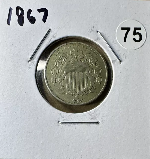 1867 Shield Nickel, SN075