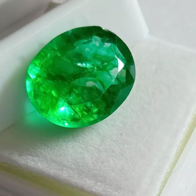 Emerald Natural 6.25 Ct Certified Oval Cut Muzo Colombian Green Loose Gemstone