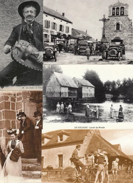 Lot de 120 reproductions cartes postales anciennes postcards 10cmX15cm 1895-1935