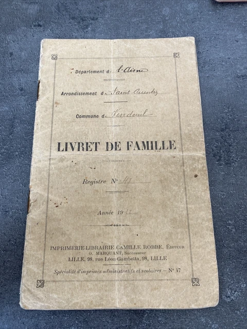 Ancien Livret De Famille – Jean Chevreton à Pommiers (Rhône) – 1913
