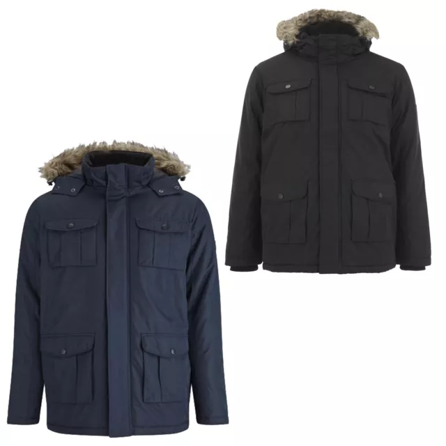 Brave Soul Jacket Boys Padded Winter Hooded Zip Up Pocket Lined Parka Style Coat