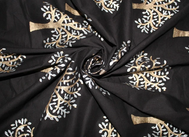 Indio Handmade El Palmera Mano Bloque Estampado Ropa 9.1m Manualidades Tela
