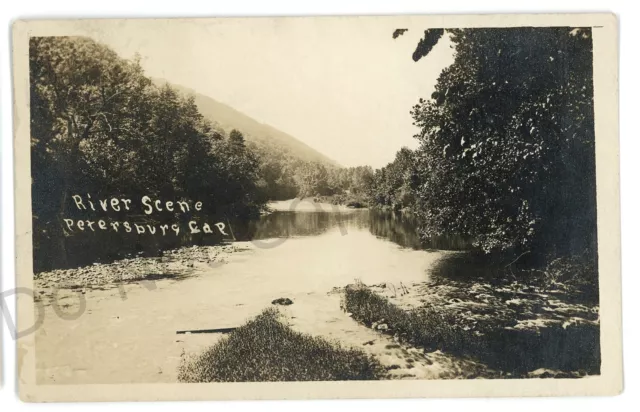 RPPC River Scene PETERSBURG GAP WV West Virginia Real Photo Postcard