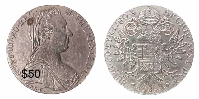 Austria: 1780 1 Thaler Maria Theresia silver