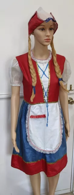 Vintage Rare 1950-60's Adult Halco Halloween Costume Dutch Girl Size L