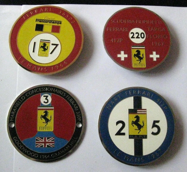 Voiture Badges-Ferrari Badges Ensemble De 4pcs Grill Emblème Logos