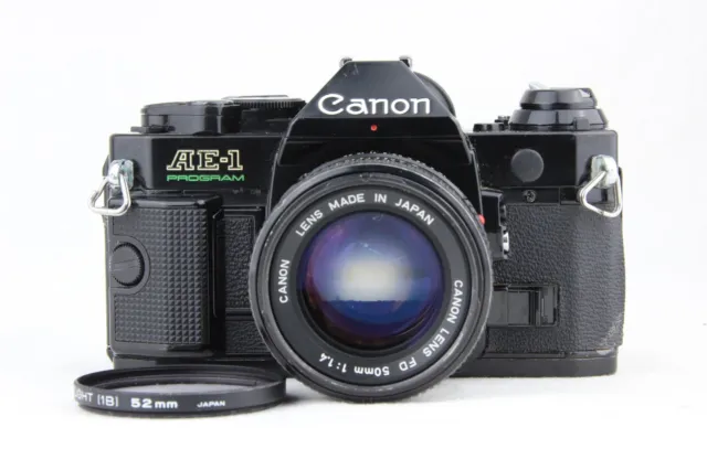 [ EXC+ 5, Mètre Fonctionne] Canon AE-1 Program Noir + Dnf Neuf Fd 50mm F/1.4
