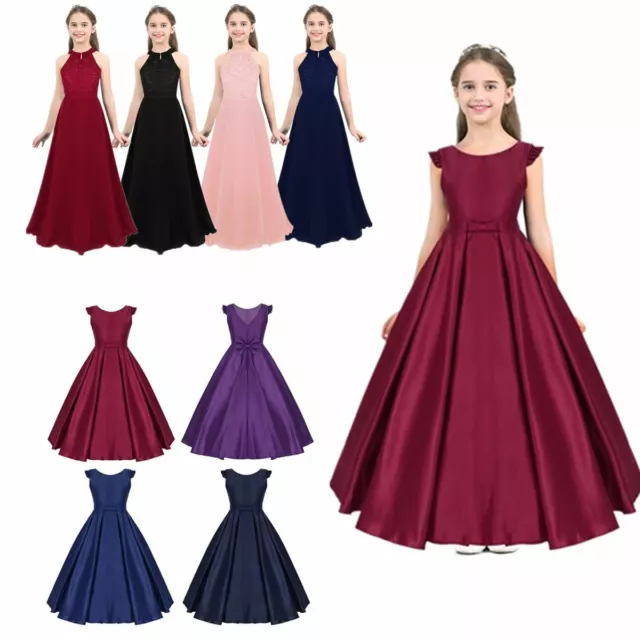 Girls Kids Princess Dress Party Wedding Pageant Bridesmaid Communion Prom Gown