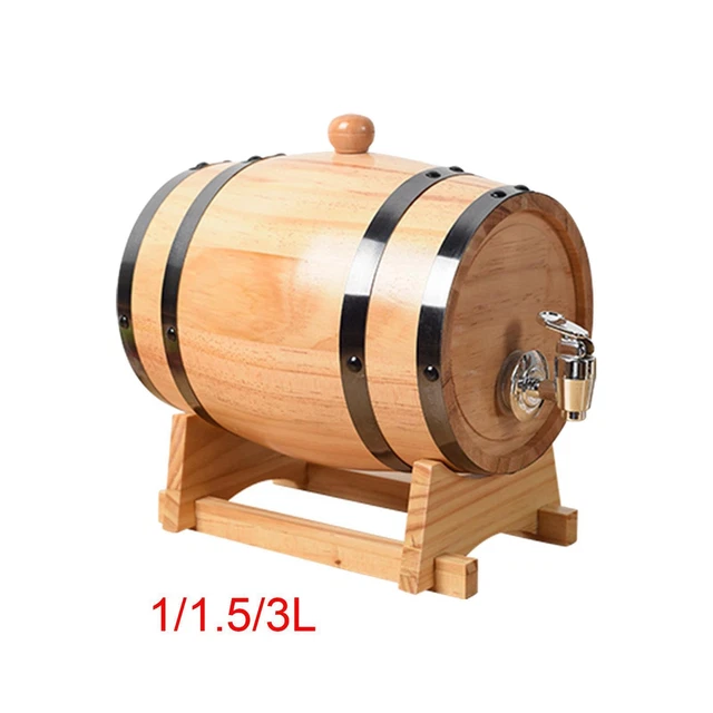 Distributeur de Baril à Vin 1L / Fût de Whisky Miniature en Bois pour Cocktails Vieillis Vin Rhum Bière Tequila / Tonneau en Bois Naturel / Accessoire de Bar à Domicile Durable Distributeur de Baril à Vin 1L / Fût de Whisky Miniature en Bois pour Cocktails Vieillis Vin Rhum Bière Tequila / Tonneau en Bois Naturel / Accessoire de Bar à Domicile Durable