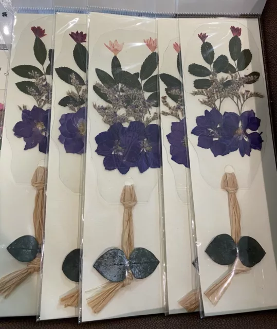 Lot Of 10 Pressed & Dried Flowers -Bookmarks