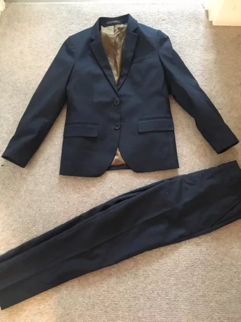 Boys Skinny Slim Fit River Island Suit 9-10 Years Navy Smart Wedding Jacket