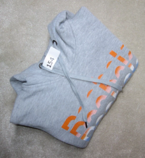 Felpa con cappuccio vintage Reebok da uomo grigia incantevole vestibilità relax maglione con cappuccio piccolo S 154
