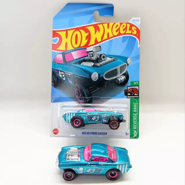 HOT WHEELS SUPER Treasure Hunt 2024 Combo Volvo P1800 Gasser Card and