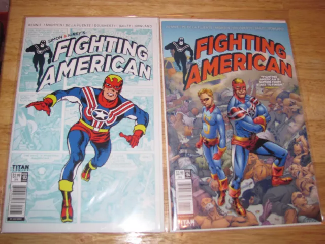 Fighting American 1 8 numéros run comme neuf Titan Comics Jack Kirby Joe Simon GI JOE 1 comme neuf 2