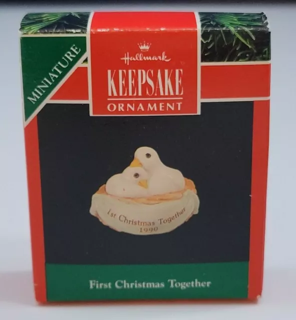 VINTAGE HALLMARK MINIATURE Mini 1st Christmas Together Love Ducks