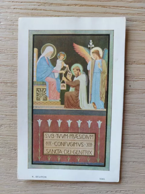Madonna del Carmelo, San Simone Stock,Holy Card, K. Beuron, n.1045, Germany