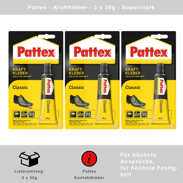Adhesivos de Energía Classic 3 X 30g Base Solvente Contacto Rápido, Superstark