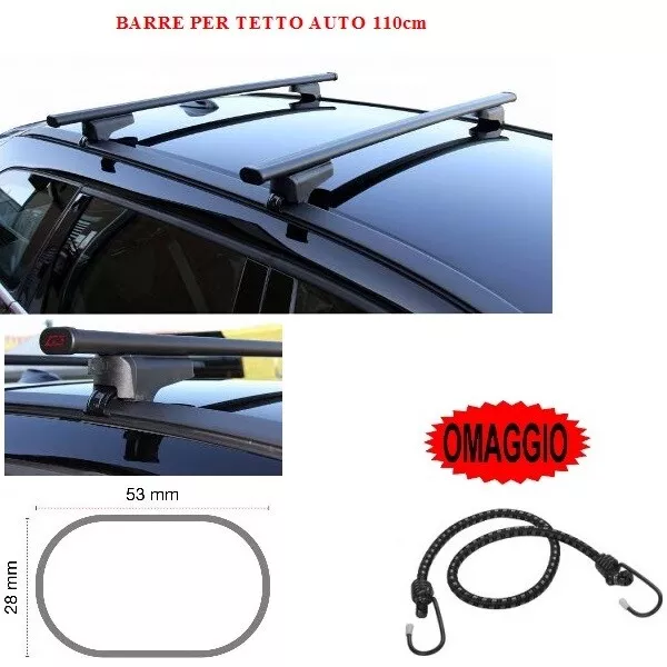 PER Suzuki Jimny  3p 2005 BARRE PORTATUTTO 110CM PER TETTO AUTO CON RAILING ALT