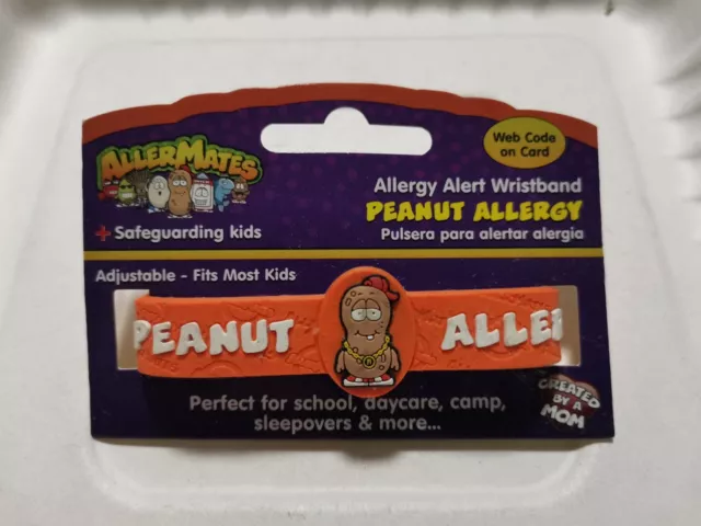 ALLERMATES Allergy Alert Wristband "Peanut Allergy " Bracelet