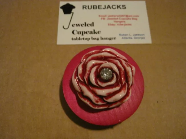 JC Table Counter Bar Top Bag Purse Hook Hanger " red rosebud " COA