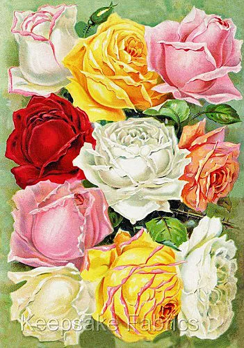 Ten Roses Seed Pack Repro Cotton Quilt Block Multi Szs FrEE ShiP WoRld WiDE