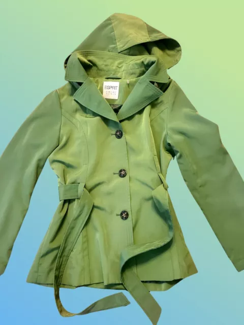 NWOT Beautiful Silky Lined Esprit Jacket Lovely Green Color Women's Size L 2