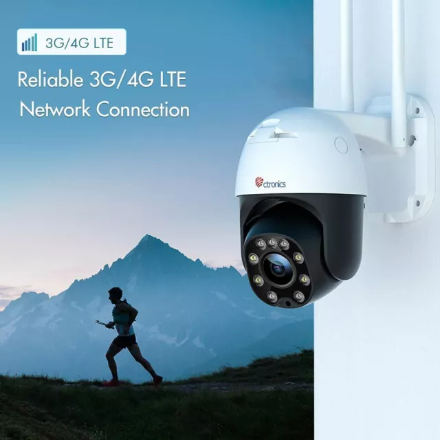 3G/4G LTE Überwachungskamera Aussen Unterstützung SIM-Karte, Ctronics PTZ Kamera