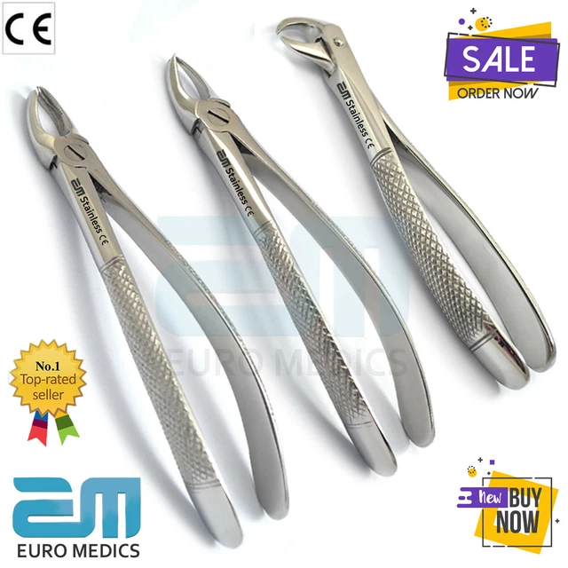10 Piece Dental Tooth Extraction Forceps for Upper & Lower Molars Oral- surgery Pliers Set - Ireland