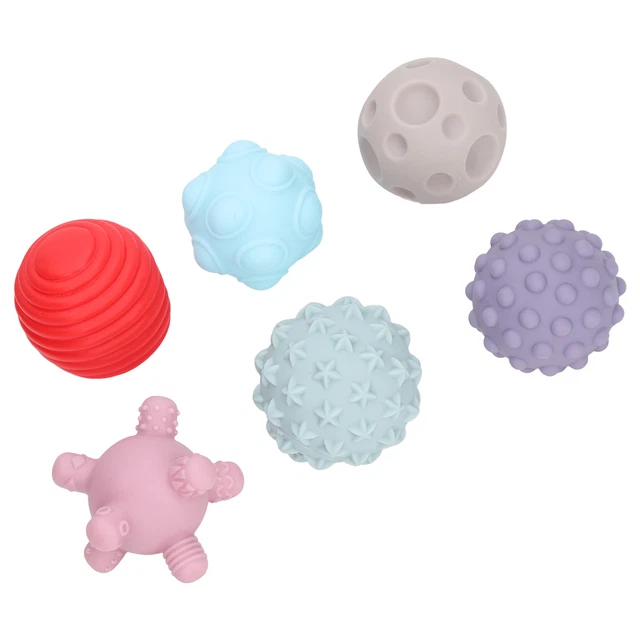 Textured Sensory Ball Educational Toy 6 Soft Sensory Balls For Grasp Training