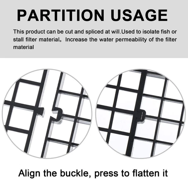 12Pcs Aquarium Fish Tank Divider Plastic Egg Crate Aquarium Filter Bottom Tray G 3