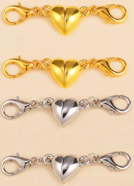Gold Silver Heart Magnetic Converter Necklace Bracelet Easy
