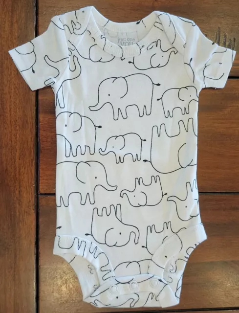 Nwot Baby Boy Clothes Just One You Carter's Preemie B/W Elephant Bodysuit