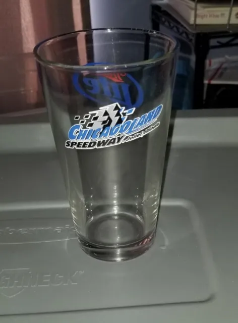 Chicagoland Speedway Joliet Illinois Miller Lite Pint Glass   B1